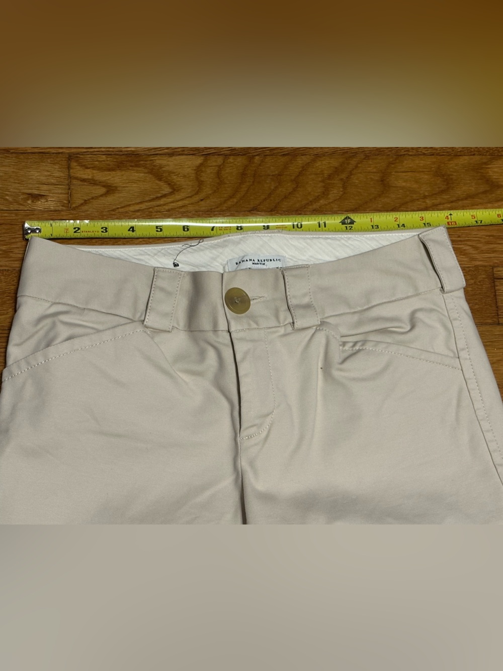 Banana Republic Martin Fit Sand Khaki Straight Wide-Leg Pants - Picture 5 of 8